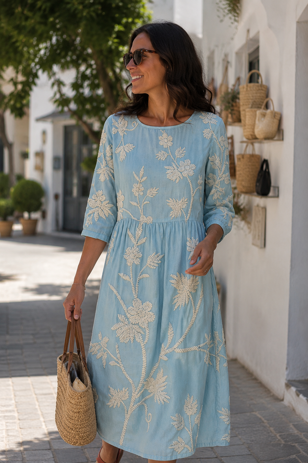 Mimosa — Vestido Floral Largo con Manga | Luna Ferrer