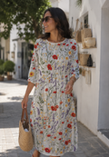 Mimosa — Vestido Floral Largo con Manga | Luna Ferrer