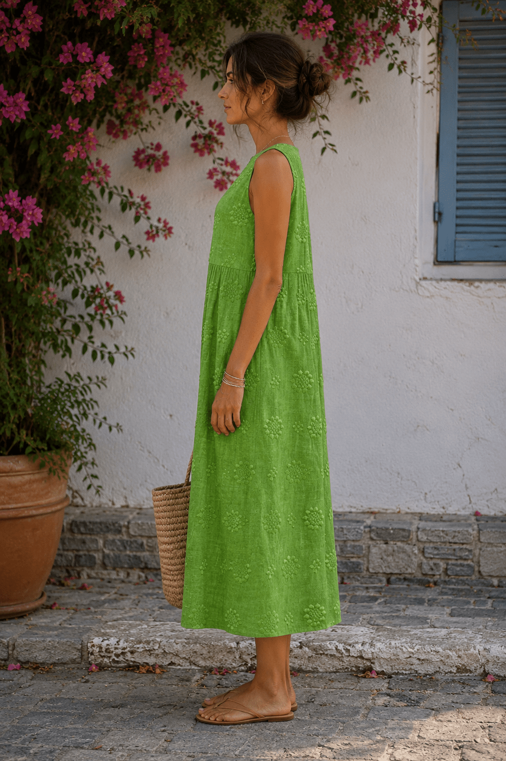 Lime — Vestido Maxi con Bordado | Luna Ferrer - Luna Ferrer