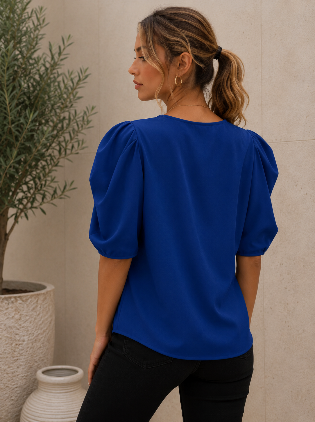 Sara — Blusa de Manga Abullonada