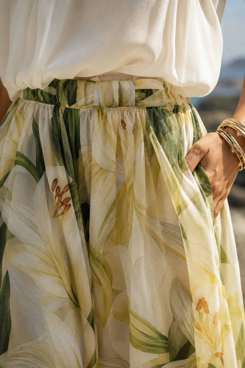 Gardenia — Conjunto Camiseta y Pantalón Blanco Floral | Luna Ferrer