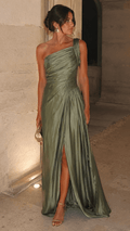 Vestido Largo Lurex Hombro Asimétrico - Luna Ferrer