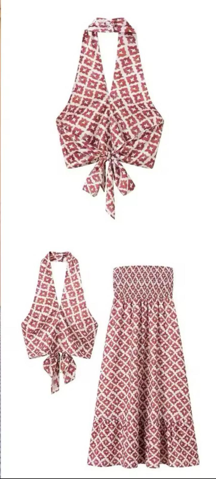 Flamenca — Conjunto Top y Falda Rosa Coral | Luna Ferrer