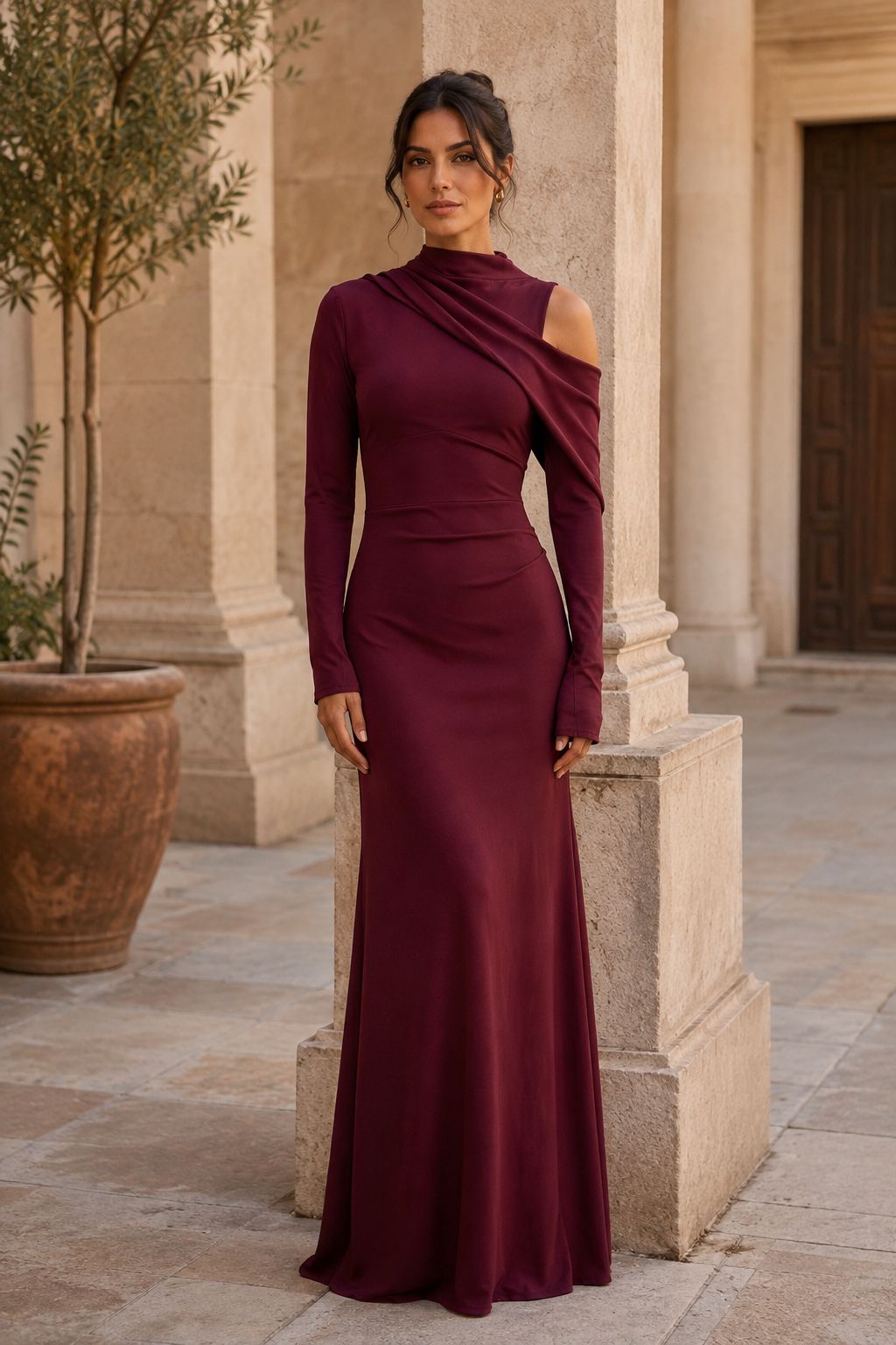 Bordeaux — Vestido Maxi Vino de Fiesta | Luna Ferrer - Luna Ferrer