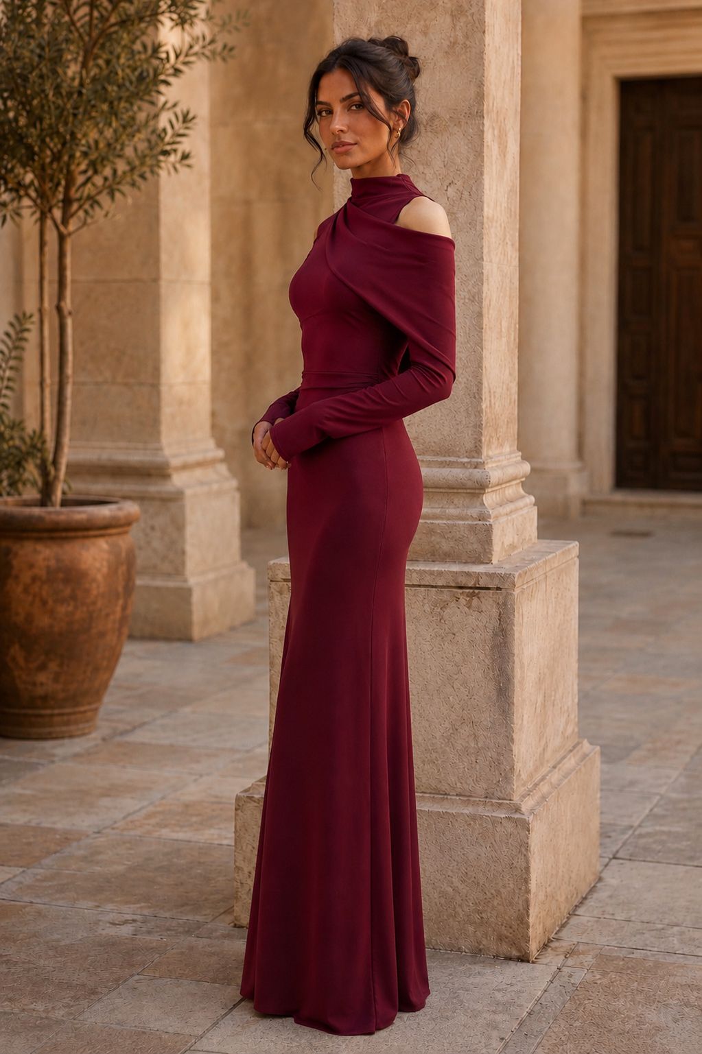 Bordeaux — Vestido Maxi Vino de Fiesta | Luna Ferrer - Luna Ferrer