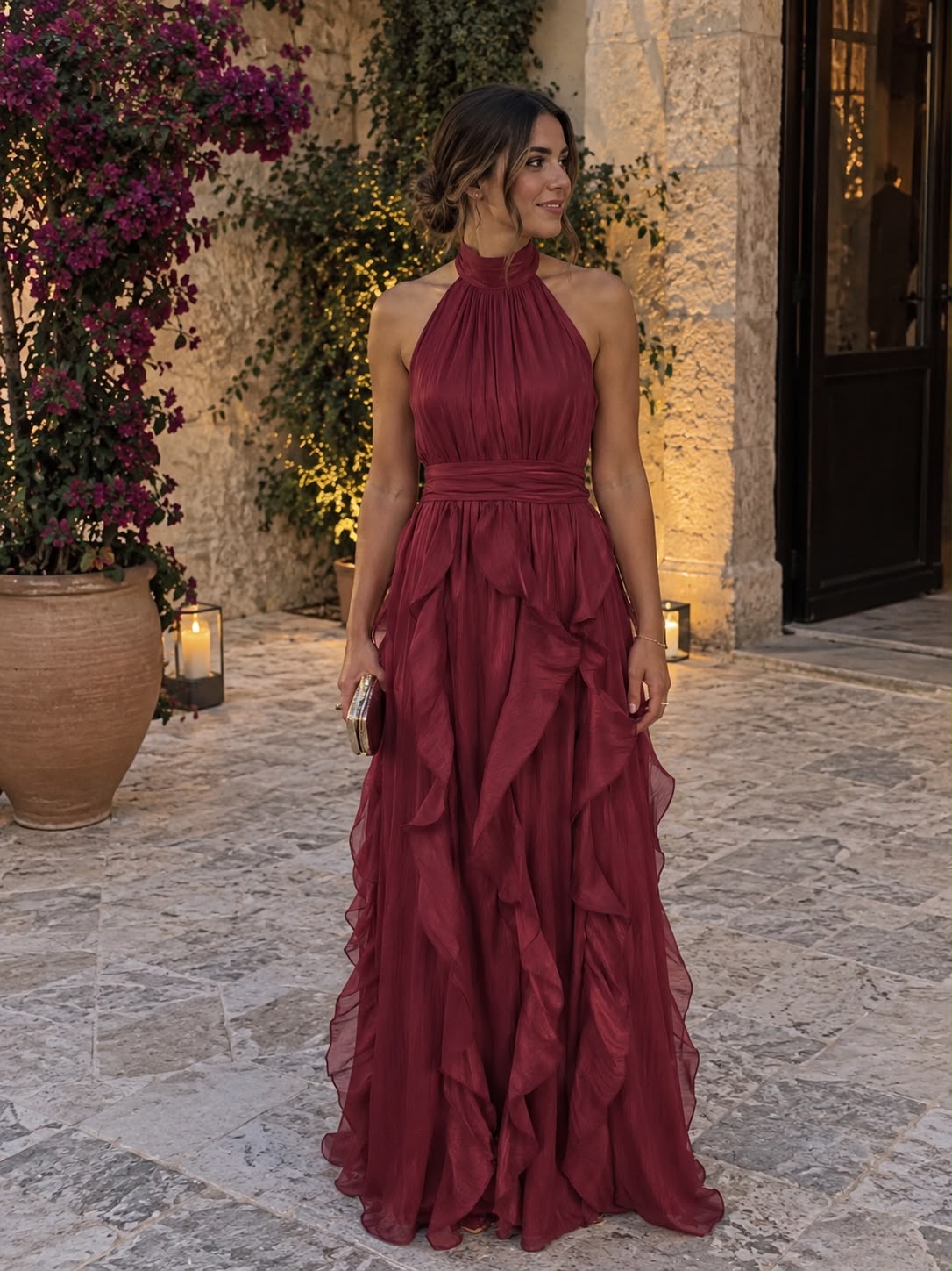 Cascade — Vestido Maxi de Fiesta con Volantes en Cascada | Luna Ferrer - Luna Ferrer