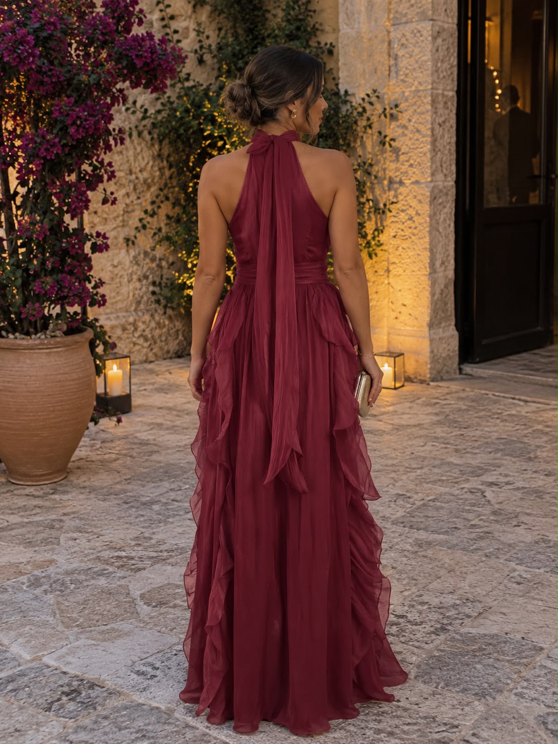 Cascade — Vestido Maxi de Fiesta con Volantes en Cascada | Luna Ferrer - Luna Ferrer