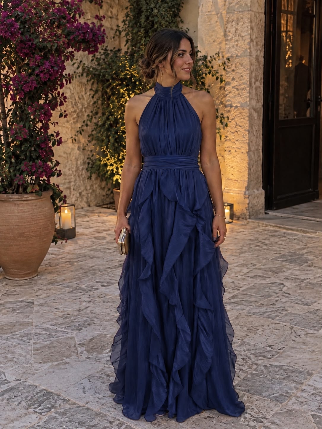 Cascade — Vestido Maxi de Fiesta con Volantes en Cascada | Luna Ferrer - Luna Ferrer