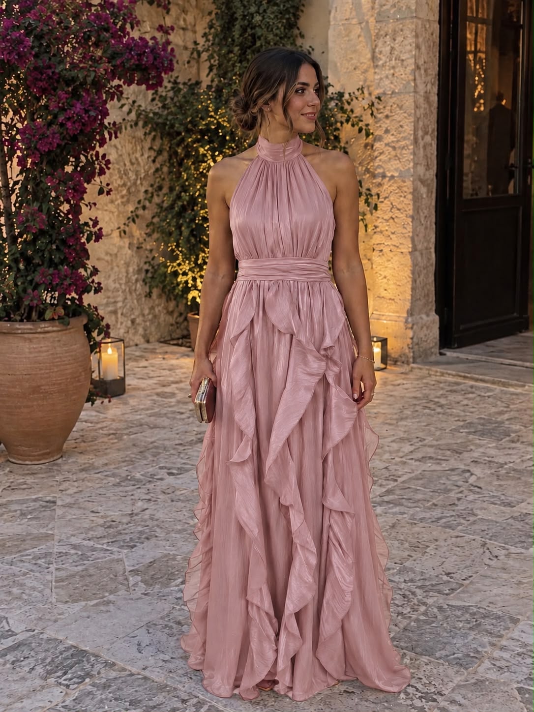 Cascade — Vestido Maxi de Fiesta con Volantes en Cascada | Luna Ferrer - Luna Ferrer