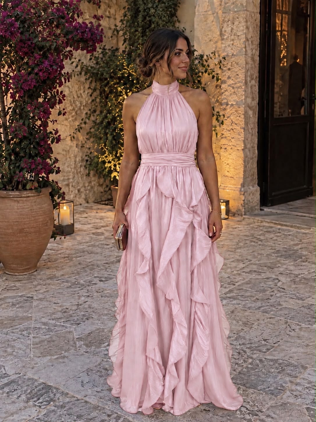 Cascade — Vestido Maxi de Fiesta con Volantes en Cascada | Luna Ferrer - Luna Ferrer
