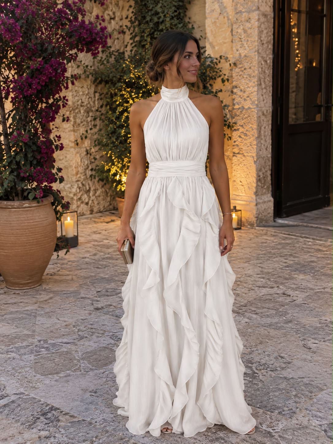 Cascade — Vestido Maxi de Fiesta con Volantes en Cascada | Luna Ferrer - Luna Ferrer