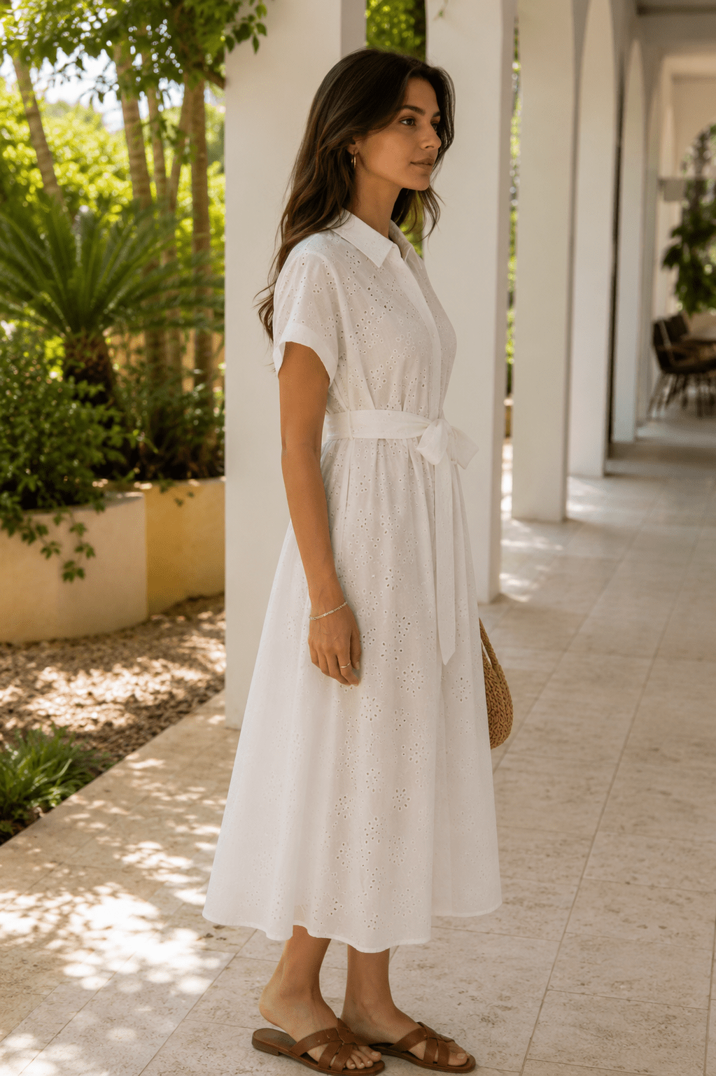 Broderie — Vestido Camisero Midi | Luna Ferrer - Luna Ferrer