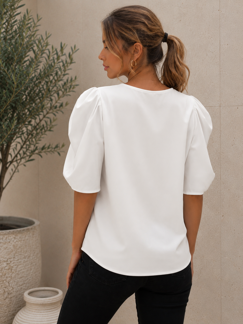 Sara — Blusa de Manga Abullonada