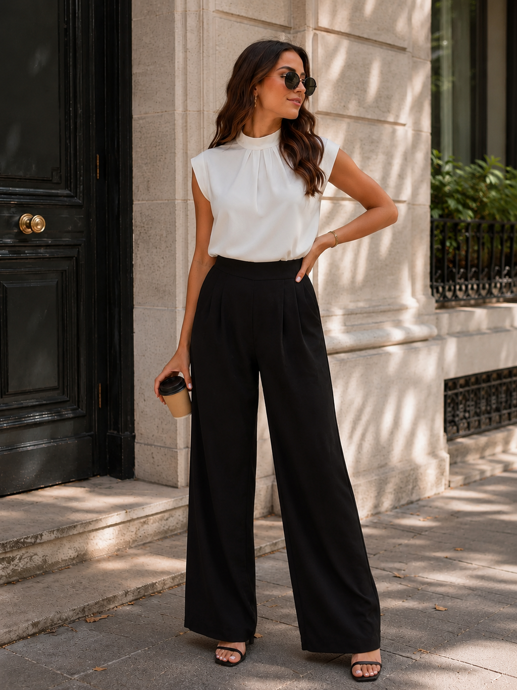 Lucía — Pantalón Negro Esencial
