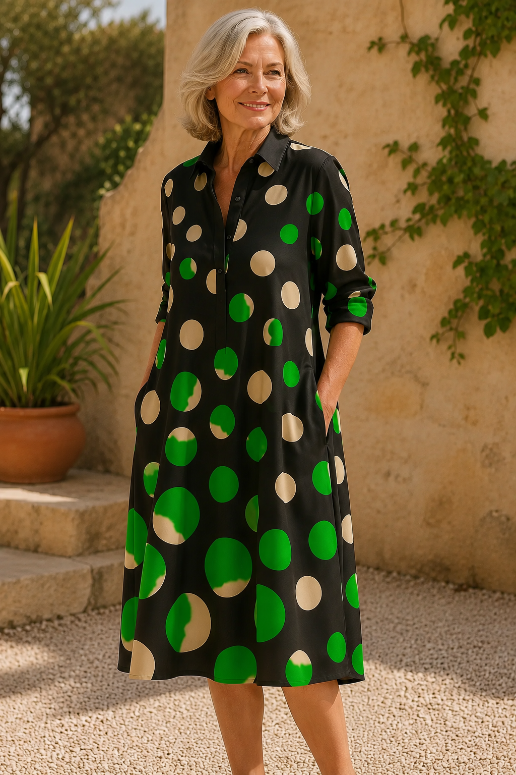 Jade — Kimono Largo Verde y Negro | Luna Ferrer