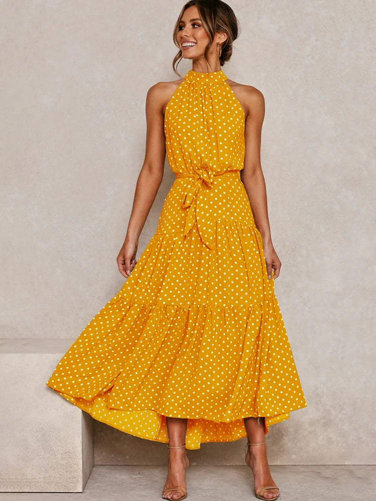 Lara — Vestido Maxi de Lunares