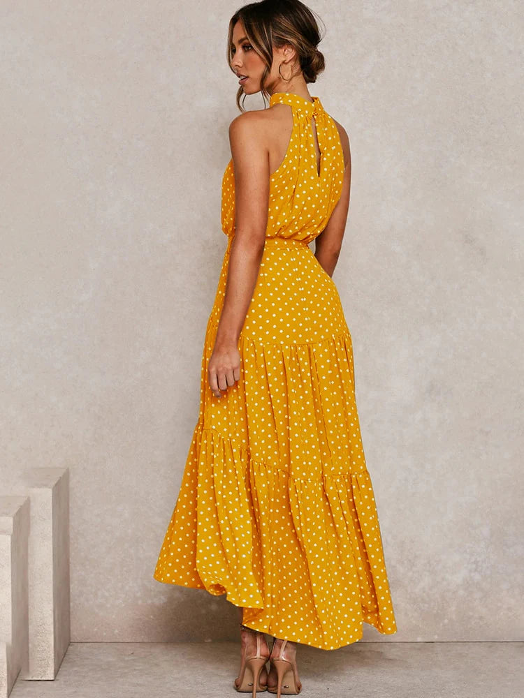 Lara — Vestido Maxi de Lunares