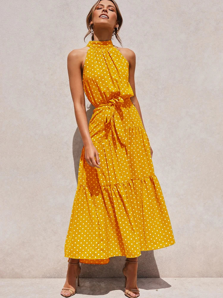 Lara — Vestido Maxi de Lunares