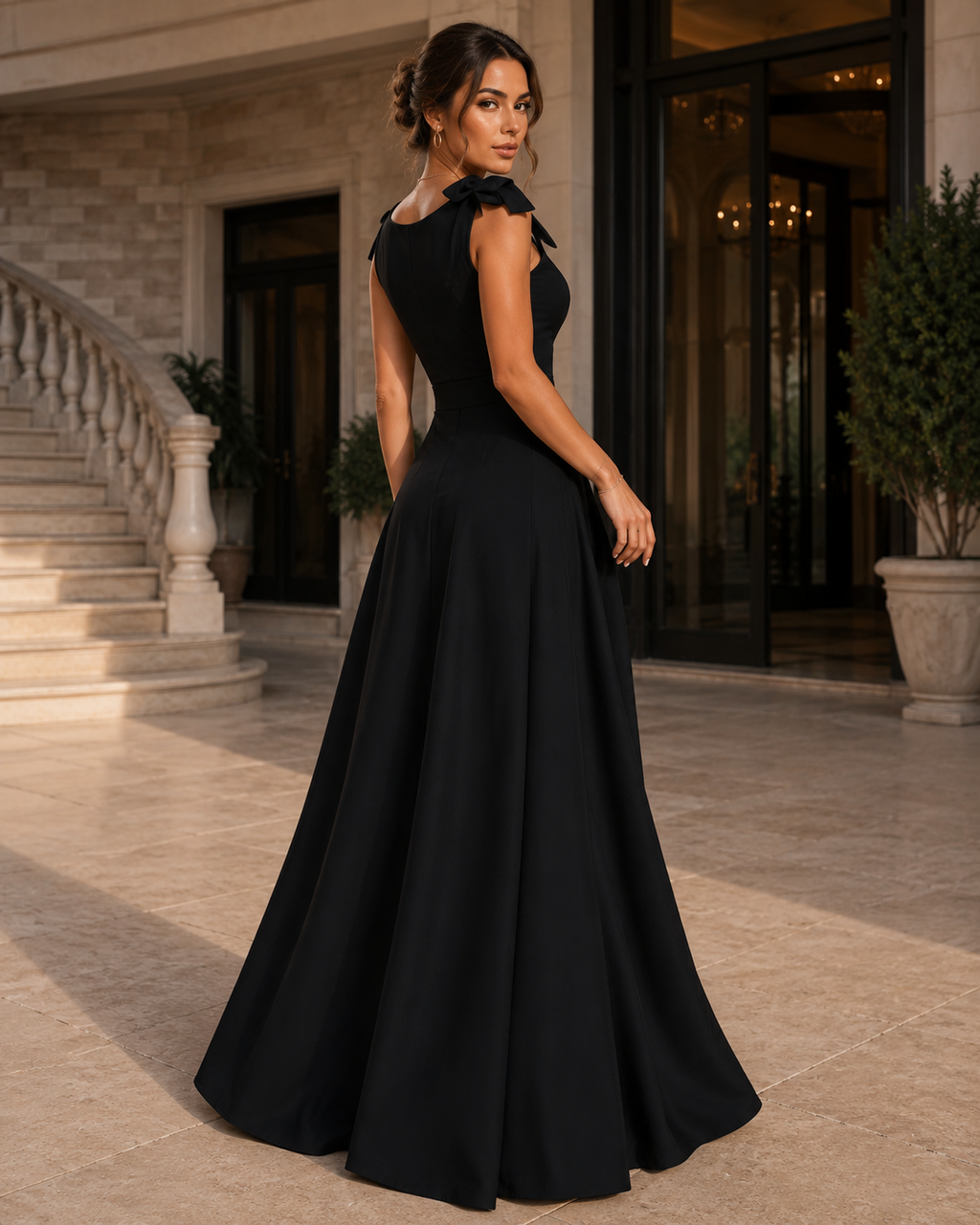 Elena Vestido Negro Elegante