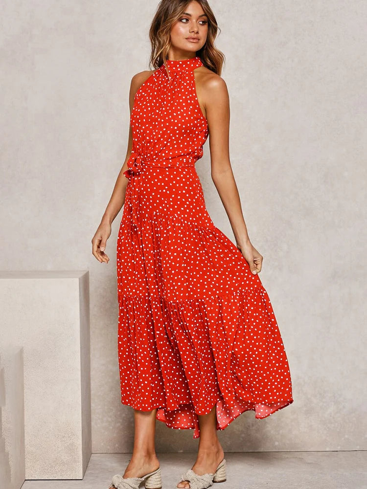 Lara — Vestido Maxi de Lunares