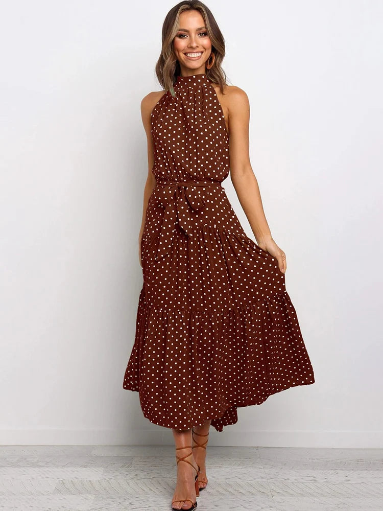 Lara — Vestido Maxi de Lunares